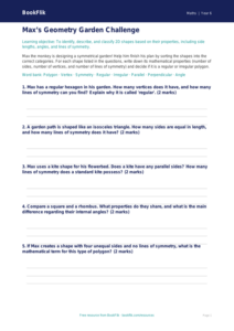 Free Geometry Activity Sheet | Year 6 Core | BookFlik