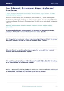 Free Geometry Assessment | Year 6 Core | BookFlik