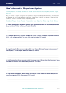 Free Geometry Template | Year 6 Core | BookFlik