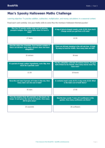 Free Halloween Maths Flashcards | Year 3 Core | BookFlik
