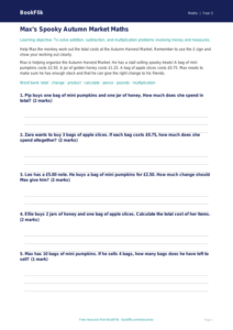 Free Halloween Maths Track Sheet | Year 3 Core | BookFlik