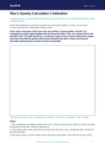 Free Halloween Maths Drawing Sheet | Year 5 Greater Depth | BookFlik