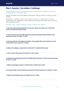 Free Halloween Maths Quiz | Year 5 Greater Depth | BookFlik