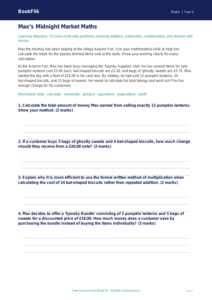 Free Halloween Maths Track Sheet | Year 5 Greater Depth | BookFlik