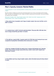 Free Halloween Maths Activity Sheet | Year 6 Core | BookFlik