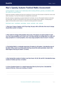 Free Halloween Maths Assessment | Year 6 Core | BookFlik