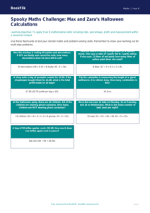 Free Halloween Maths Flashcards | Year 6 Core | BookFlik