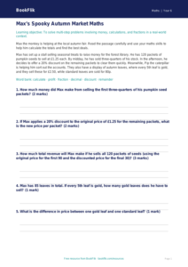 Free Halloween Maths Track Sheet | Year 6 Core | BookFlik