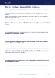 Free Halloween Maths Worksheet | Year 6 Core | BookFlik