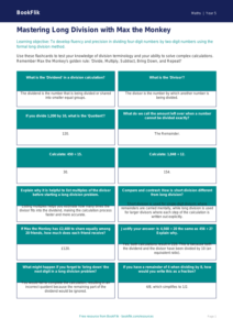 Free Long Division Flashcards | Year 5 Greater Depth | BookFlik