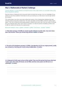 Free Long Division Track Sheet | Year 5 Greater Depth | BookFlik