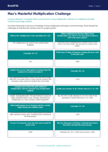 Free Long Multiplication Flashcards | Year 5 Greater Depth | BookFlik