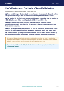 Free Long Multiplication Poster | Year 5 Greater Depth | BookFlik
