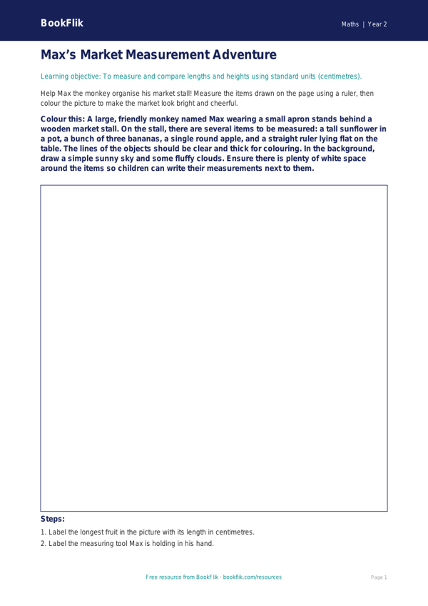 Free Measurement Colouring Page | Year 2 Core | BookFlik worksheet preview — Maths Measurement