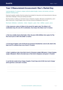 Free Measurement Assessment | Year 3 Core | BookFlik