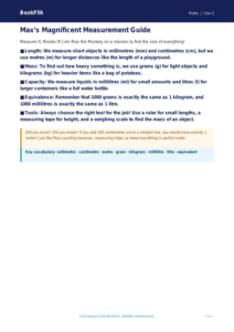 Free Measurement Poster | Year 3 Core | BookFlik