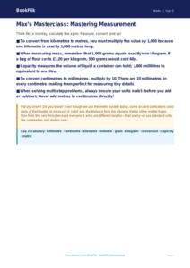 Free Measurement Poster | Year 5 Greater Depth | BookFlik