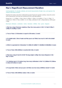 Free Measurement Quiz | Year 5 Greater Depth | BookFlik