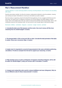 Free Measurement Track Sheet | Year 5 Greater Depth | BookFlik
