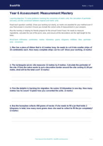 Free Measurement Assessment | Year 6 Core | BookFlik