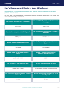 Free Measurement Flashcards | Year 6 Core | BookFlik