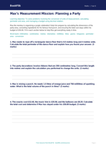 Free Measurement Worksheet | Year 6 Math Practice | BookFlik