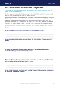 Free Measurement Track Sheet | Year 6 Core | BookFlik