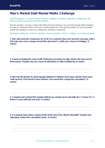 Free Mental Maths Activity Sheet | Year 5 Greater Depth | BookFlik