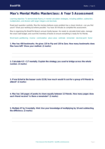 Free Mental Maths Assessment | Year 5 Greater Depth | BookFlik