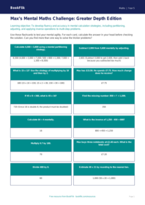 Free Mental Maths Flashcards | Year 5 Greater Depth | BookFlik