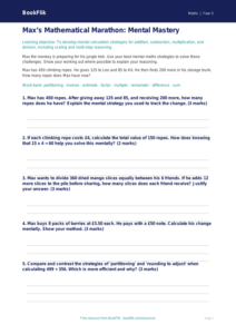 Free Mental Maths Worksheet | Year 5 Greater Depth | BookFlik