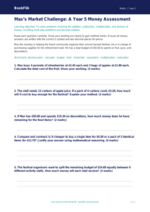 Free Money Assessment | Year 5 Greater Depth | BookFlik