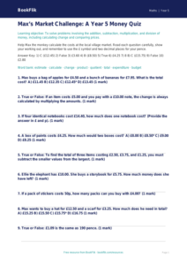 Free Money Quiz | Year 5 Greater Depth | BookFlik