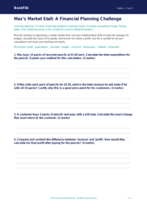 Free Money Template | Year 5 Greater Depth | BookFlik