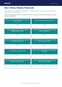 Free Money Flashcards | Year 6 Core | BookFlik
