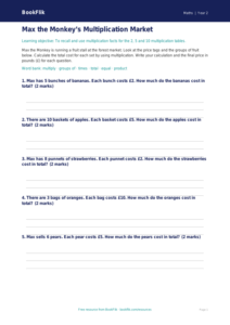Free Multiplication Activity Sheet | Year 2 Core | BookFlik