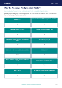 Free Multiplication Flashcards | Year 3 Core | BookFlik