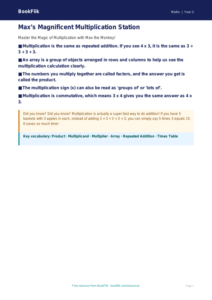 Free Multiplication Poster | Year 3 Core | BookFlik