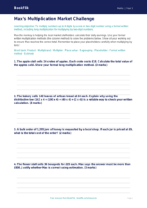 Free Multiplication Activity Sheet | Year 5 Greater Depth | BookFlik