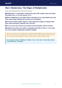 Free Multiplication Poster | Year 5 Greater Depth | BookFlik