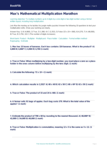 Free Multiplication Quiz | Year 5 Greater Depth | BookFlik