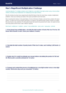 Free Multiplication Track Sheet | Year 5 Greater Depth | BookFlik