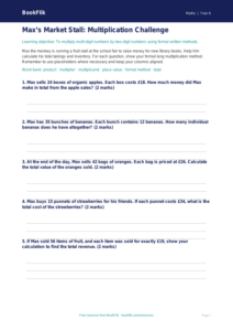 Free Multiplication Activity Sheet | Year 6 Core | BookFlik