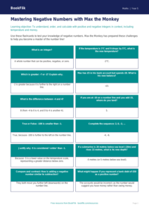 Free Negative Numbers Flashcards | Year 5 Greater Depth | BookFlik