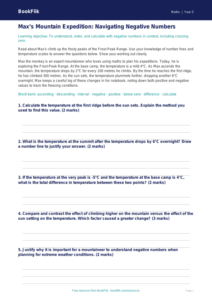 Free Negative Numbers Track Sheet | Year 5 Greater Depth | BookFlik