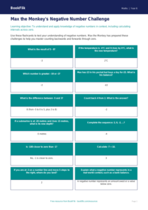 Free Negative Numbers Flashcards | Year 6 Core | BookFlik