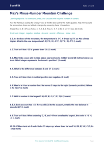 Free Negative Numbers Quiz | Year 6 Core | BookFlik