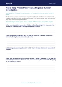 Free Negative Numbers Template | Year 6 Core | BookFlik