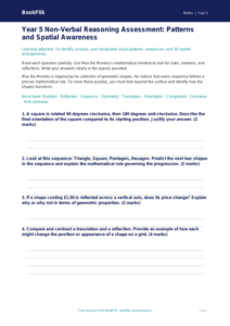 Free Non Verbal Reasoning Assessment | Year 5 Greater Depth | BookFlik