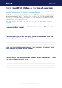 Free Percentages Activity Sheet | Year 5 Greater Depth | BookFlik